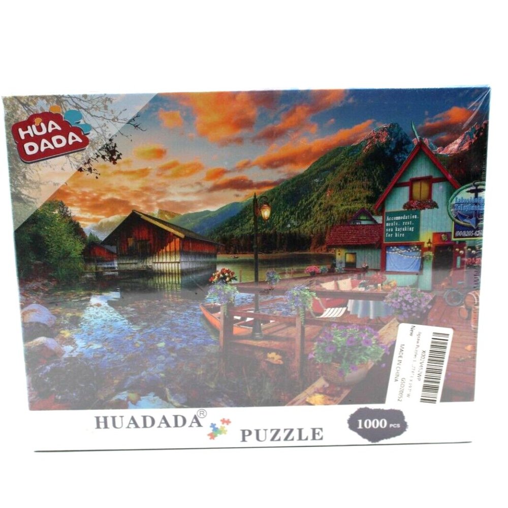 Huadada "Canoe Lake" 1000 Piece Jigsaw Puzzle 27.5" x 19.6" New Sealed BOX